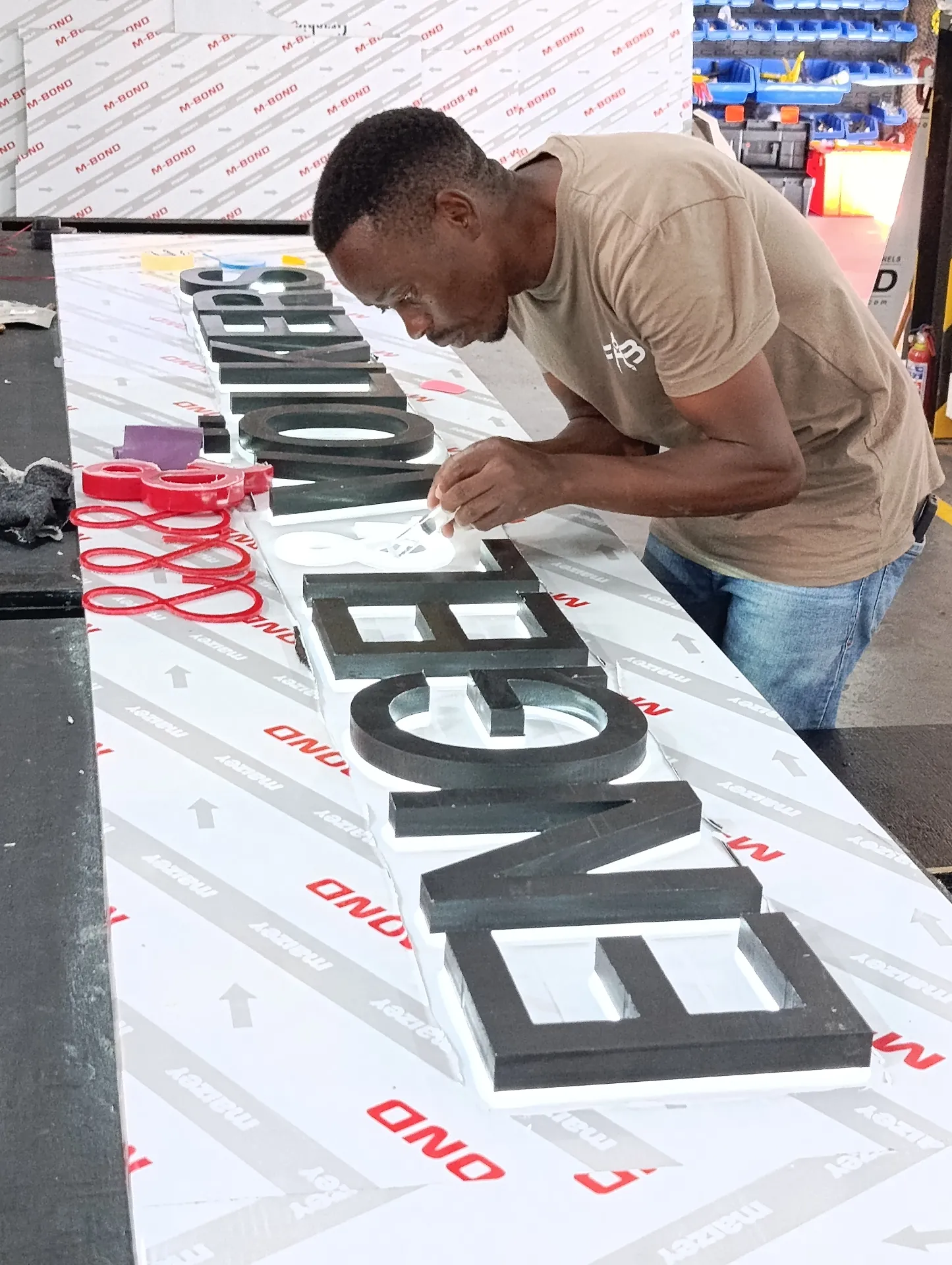 3D Letter Fabrication in Progress